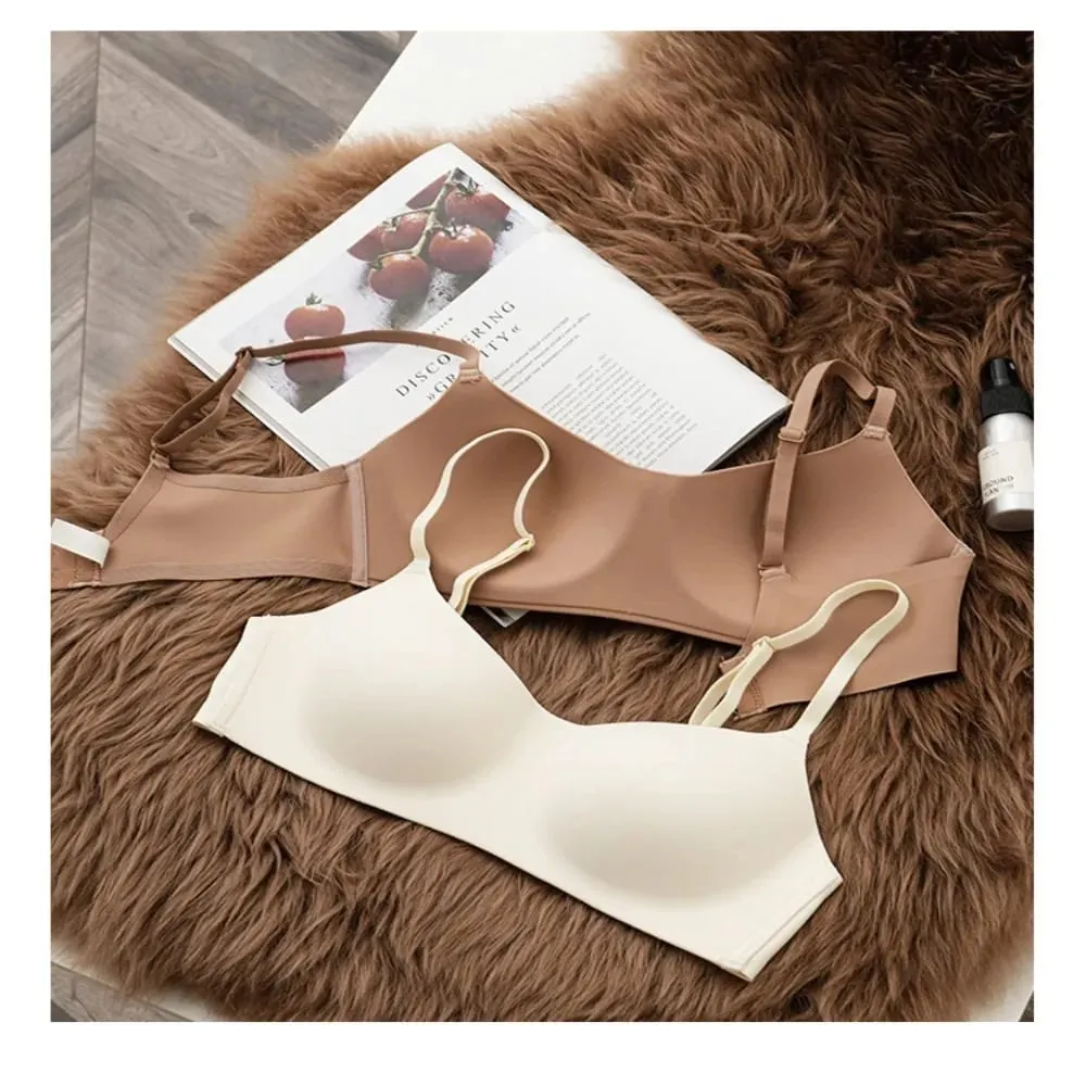 Soft Comfort Wireless Bra Breathable Fabric Elastic Material Push Up Bra Thin Cup Non-Wire Seamless Bra Lingerie Beauty — image 3