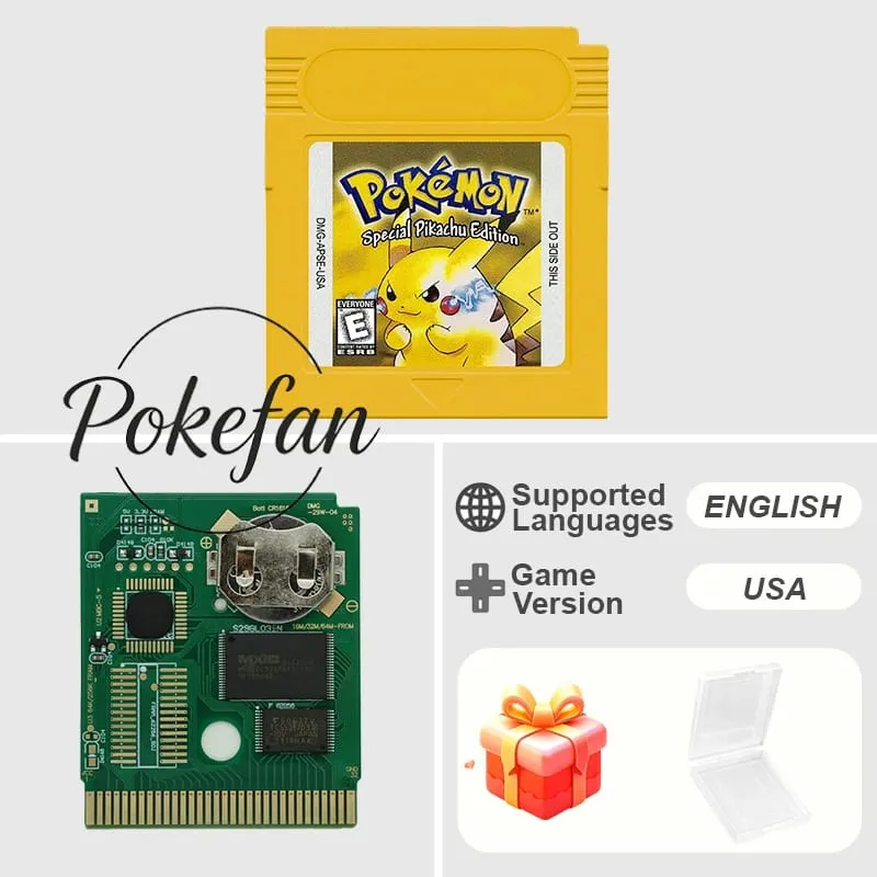 Pokemon Series Blue/Crystal/Gold/Green/Red/Silver/Yellow GBC Game in Box with Manuals for Video Game Cartridge USA Version — image 27