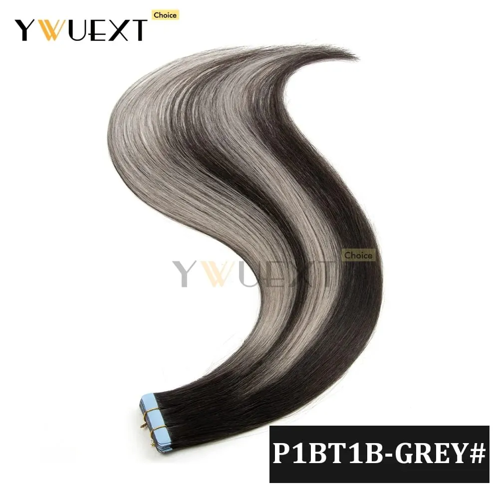 20pcs/Pack Gradient Colors Tape in Human Hair Extensions Add Volume And Length for Women 30g 16-20 inches Salon Quality YWUEXT — image 12