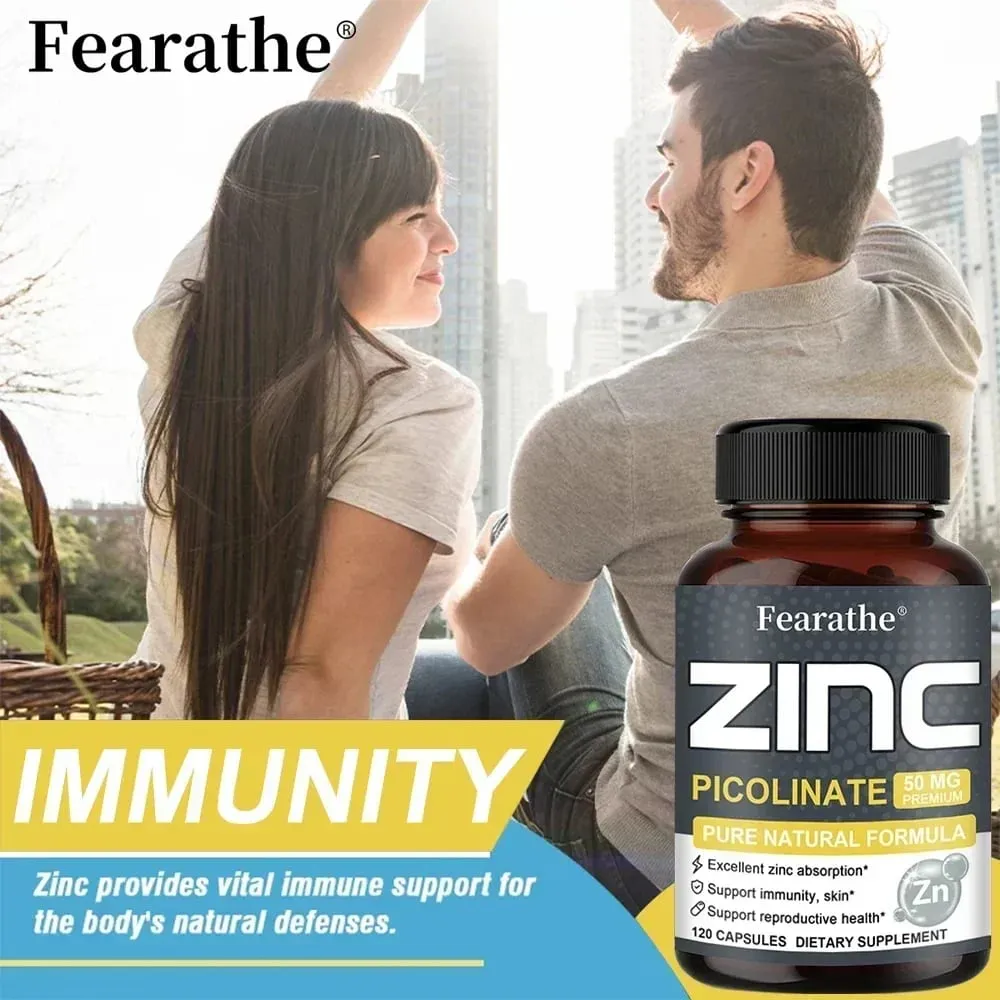 Zinkkapseln 50 mg – natürliches Antioxidans, immunstärkendes Nahrungsergänzungsmittel für Haare, Nägel und Haut, Unisex