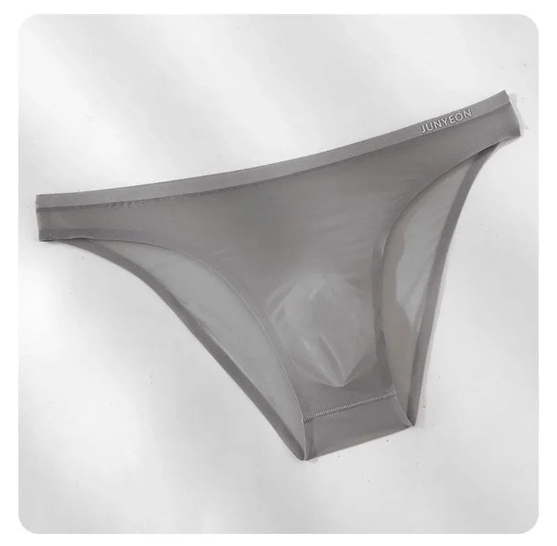 Seamless Quick Drying Men Briefs Underwear Solid Color Ice Silk Ultra-thin Underpants Sexy Breathable 3D Pouch Panties Undies — image 18