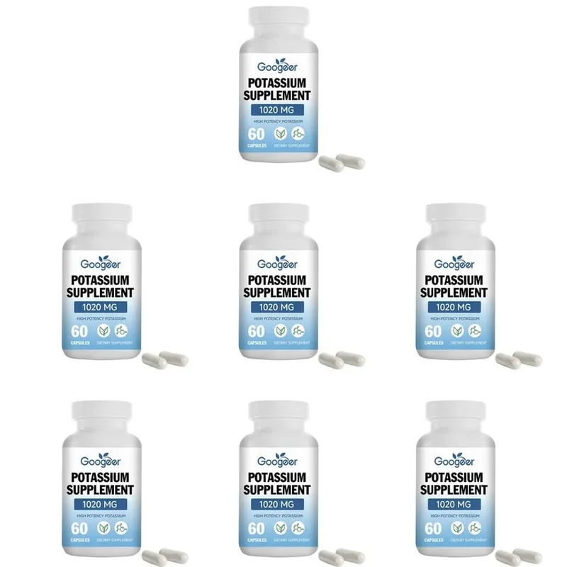 Googeer Potassium Supplement Capsules for Daily Mineral Gap Support 1020 Mg Equivalent Steady Potassium Level 60 Capsules