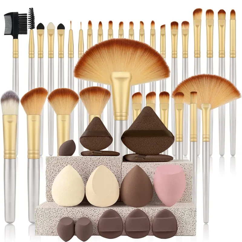 32Pc Makeup Brush Set Cosmetic Tools for Powder Eye Shadow Foundation Blush Blending Beauty Makeup Brush Kit for Makeup Starters — image 25