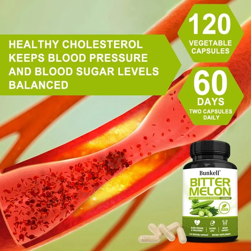 Organic Bitter Melon Extract Capsules - Blood Sugar Balance & Fat Burning Detox & Digestive Support Non-GMO 30/60/120 Counts — image 2
