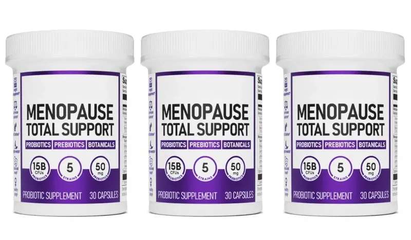 Menopause Total Support Probiotic Capsules 15 Billion CFU 5 Strains Prebiotic For Digestive Microbiome Wellness Adult 30 Count