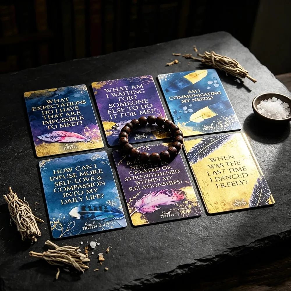 Soul Truth Self-Awareness Oracle Cards Daily Questions Cards for Self Reflection Meditation Spiritual Divination Game Cards — image 5