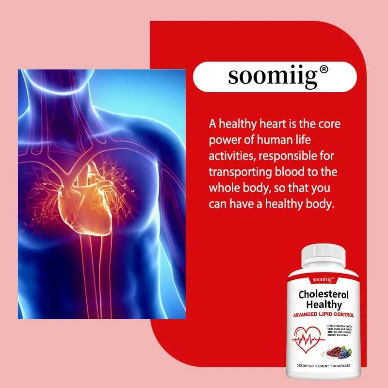 อาหารเสริมเพื่อสุขภาพคอเลสเตอรอล - ลด LDL และไตรกลีเซอไรด์ รองรับระดับคอเลสเตอรอลที่ดีต่อสุขภาพ แคปซูลสุขภาพหัวใจตามธรรมชาติ — image 6