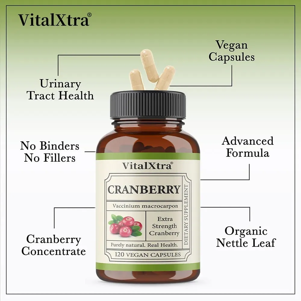 Extra Strength Cranberry Capsules - 12 500 Mg Fresh Cranberries Per Capsule Optimizes Urinary Tract Health - Vegan — image 3