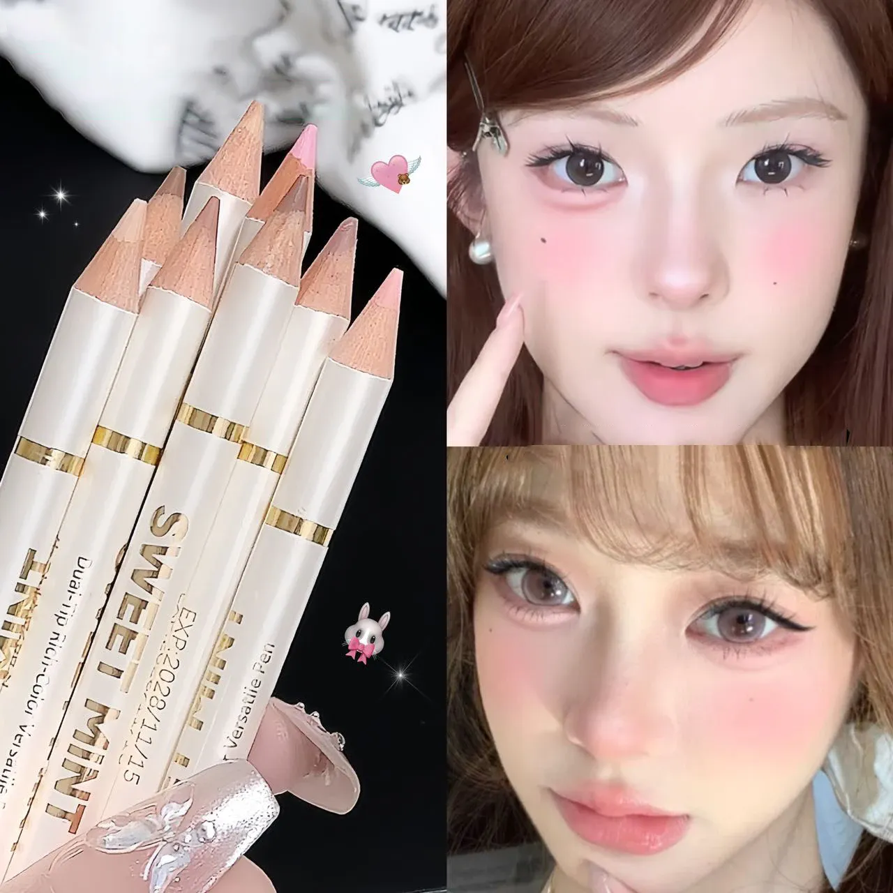 Dual End Aegyo-Sal Makeup Pen Nude Apricot Brown Under Eye Highlight & Shadow Pencil Natural Contour Brightening Eye Liner — image 3