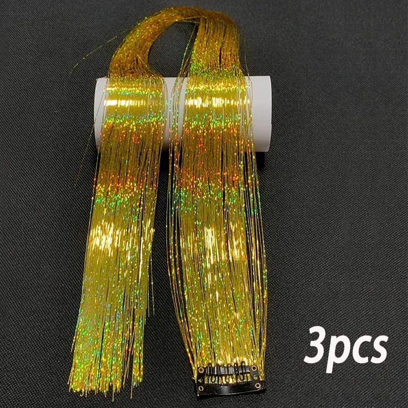 24Inch Synthetic 3pcs/set Long Straight Clip in Hair Extensions Highlights Colored Party Multi-Colors Hairpieces for Women Daily — image 11