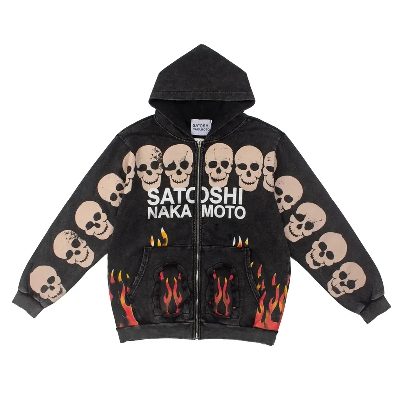 Street Casual SATOSHI Hoodies Pullover Embossed Pattern Embroidery Turtle Shell Design Washed Hooded Men Women Loose Sweatshirts — image 29