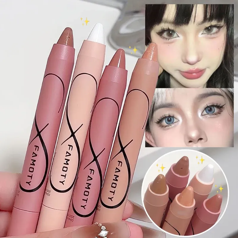 Pearl Lying Silkworm Highlighter Eye Shadow Pen Matte Glitter Eyeshadow Stick White Pearlescent Brightening Eyeliner Cosmetic — image 3