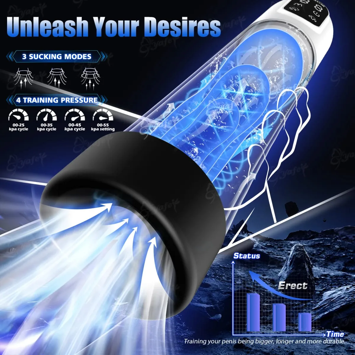 IPX7 Waterproof Electric Penis Pump Adult Sex Toys Dick Enlarger for Men Erection Penis Enlargement Masturbator Sex Toys for Men