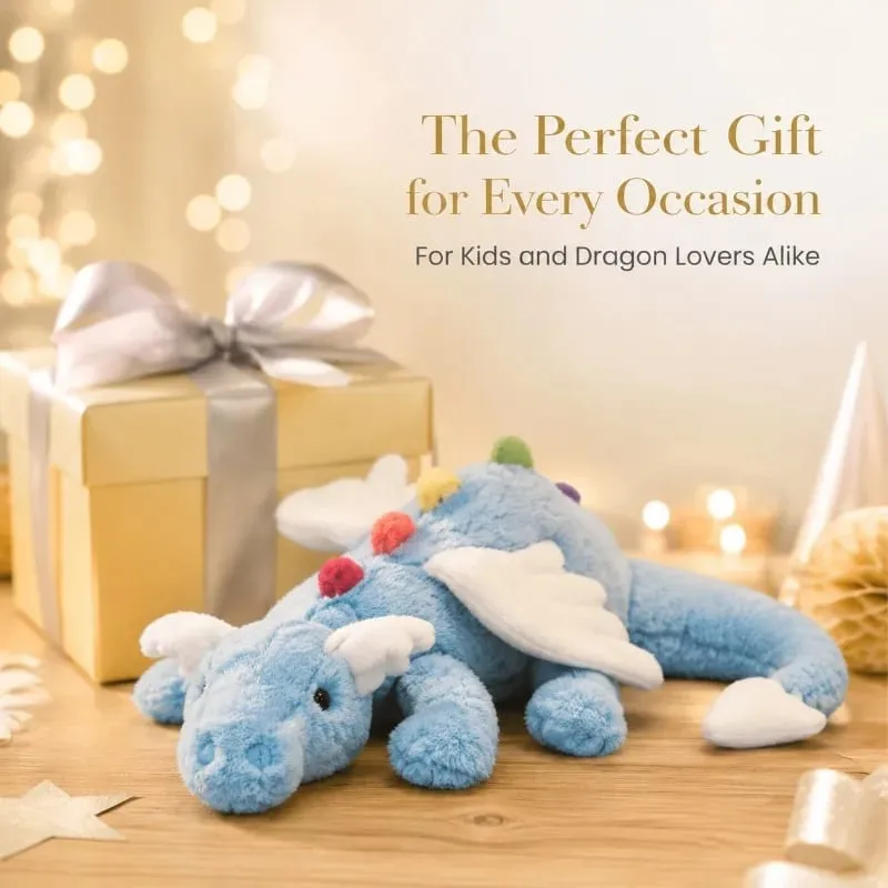 Blue Dragon Plush Toy Cute Soft Stuffed Animal with Colorful Spikes Wings Kids Birthday Gift Home Decoration Comfort Companion — image 2