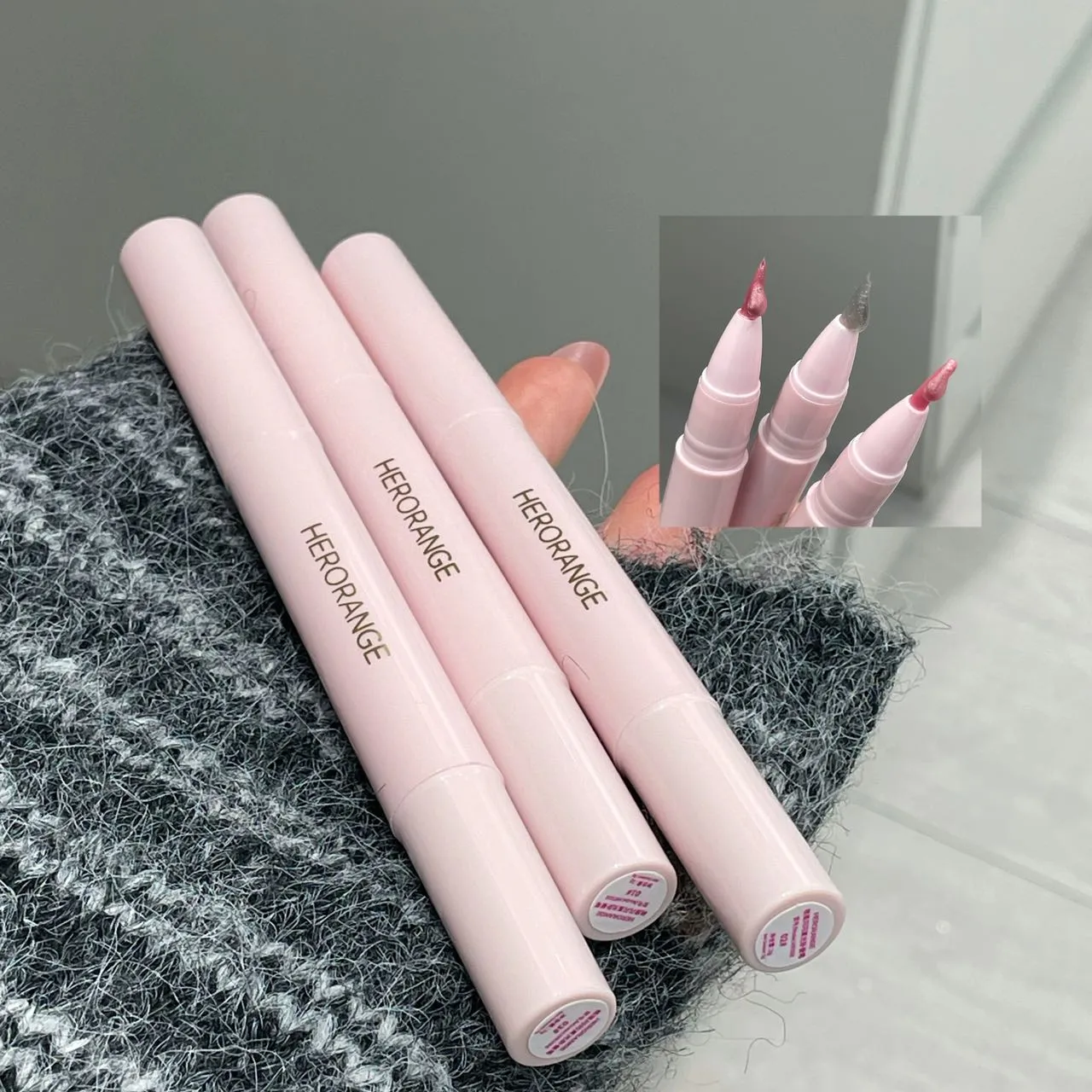 Herorange Glitter Shimmer Eyeliner Pen Sparkly Highlighter for under Eye Smooth Liquid Lying Silkworm Makeup Pen — image 5