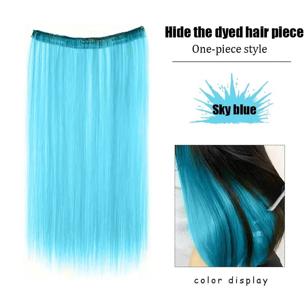 22‘’ Invisible 4Clip Long Straight Colored Synthetic Hair Extension Easy to Wear Suitable for Women's Daily or Holiday Wear. — image 9