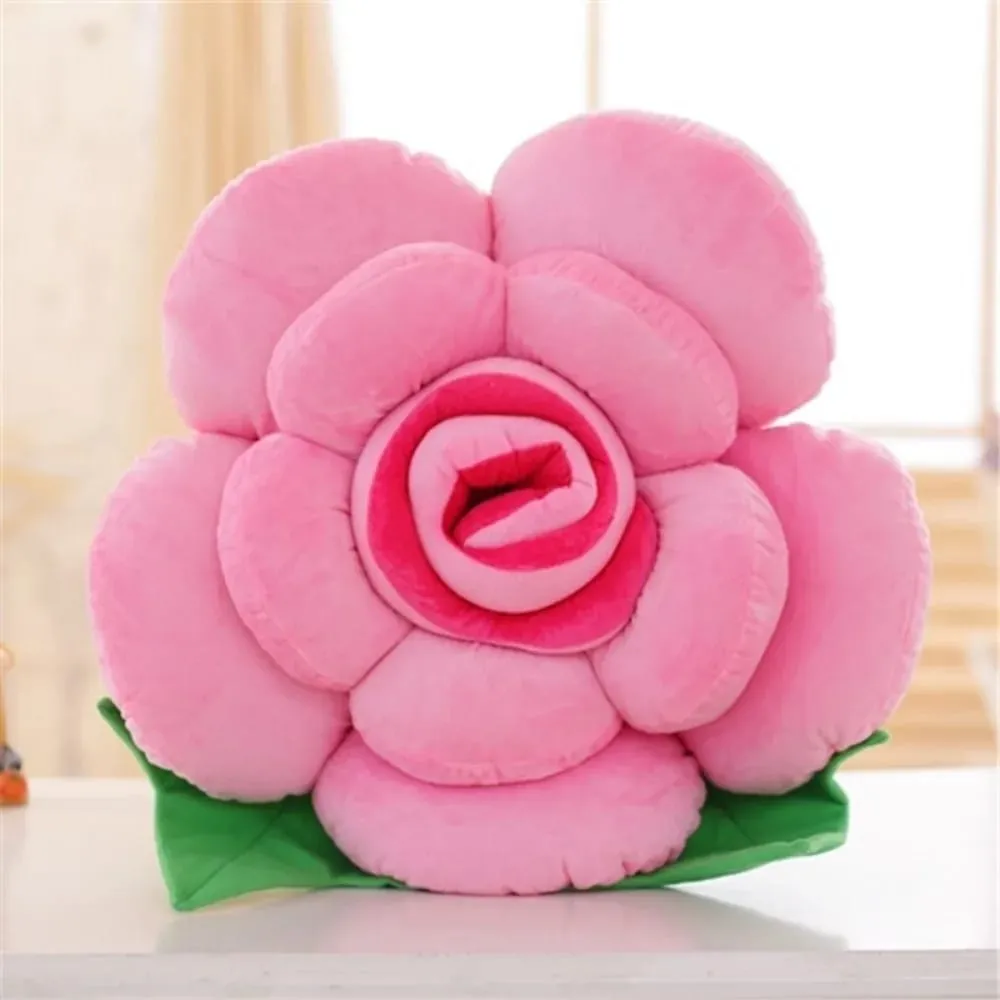 New Large Rose Shaped Pillow Simulated Plush Sofa Flower Cushion Colorful Car Interior Cushion Home Decor — image 4