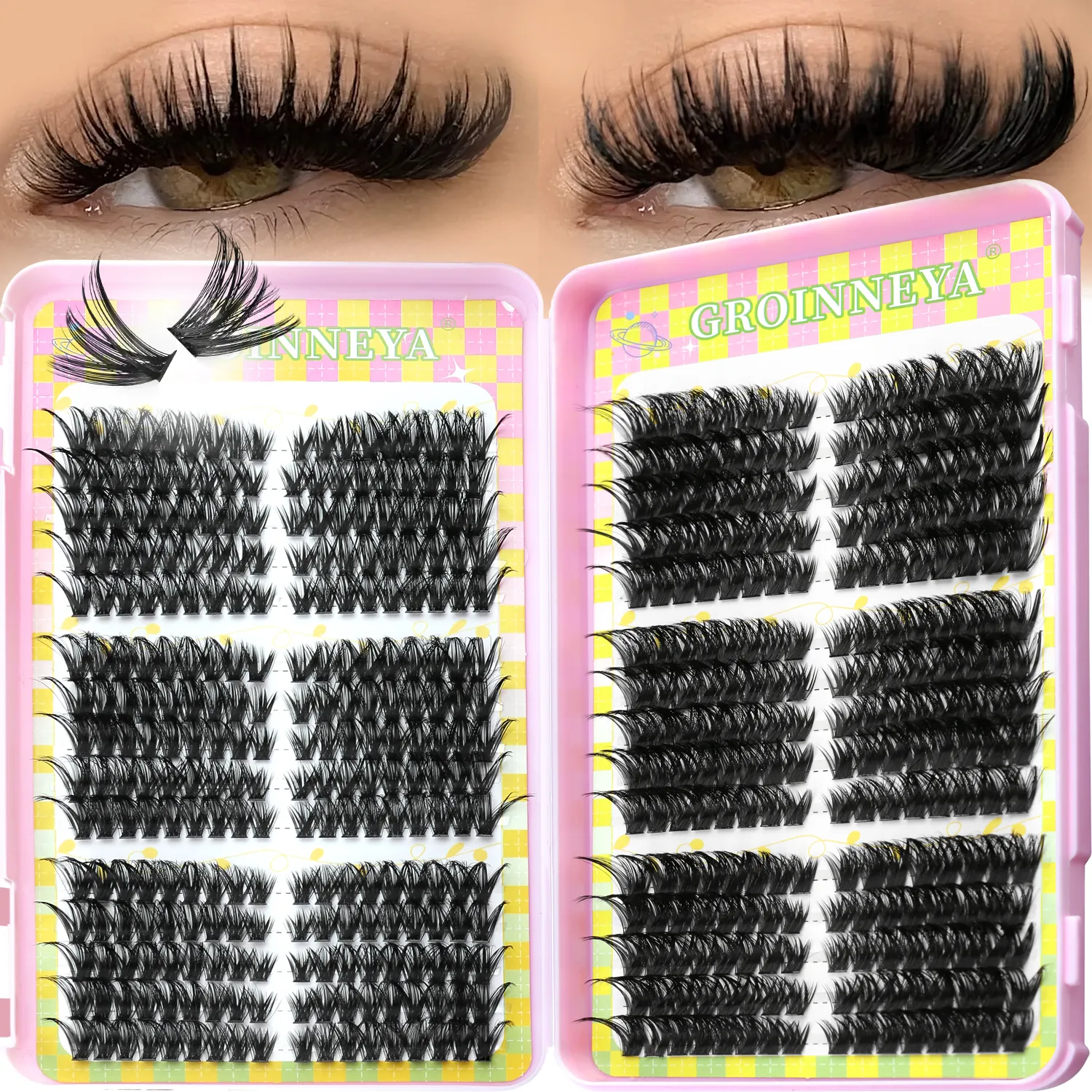 Lash Clusters 540pcs 60D+100D Eyelashes Extensions 2style Mixed Lash Book Fluffy Cat Eye Eyelashes False Lashes Makeup