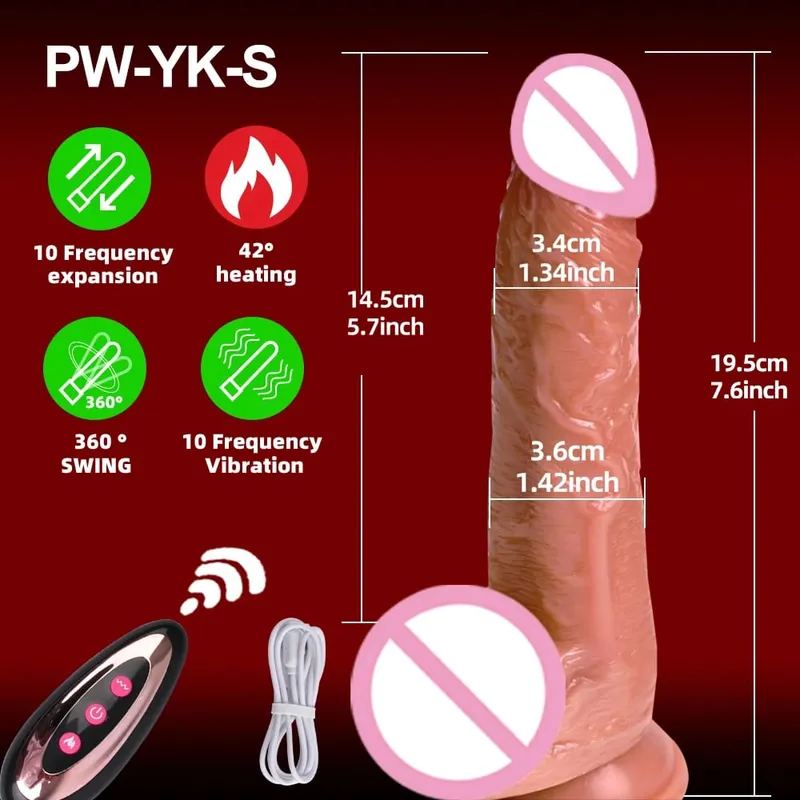 Realistic Dildo Vibrator Telescopic Heating Penis Remote Control Cock Thrusting Big Dick Masturbation for Women Adult Sex Toys