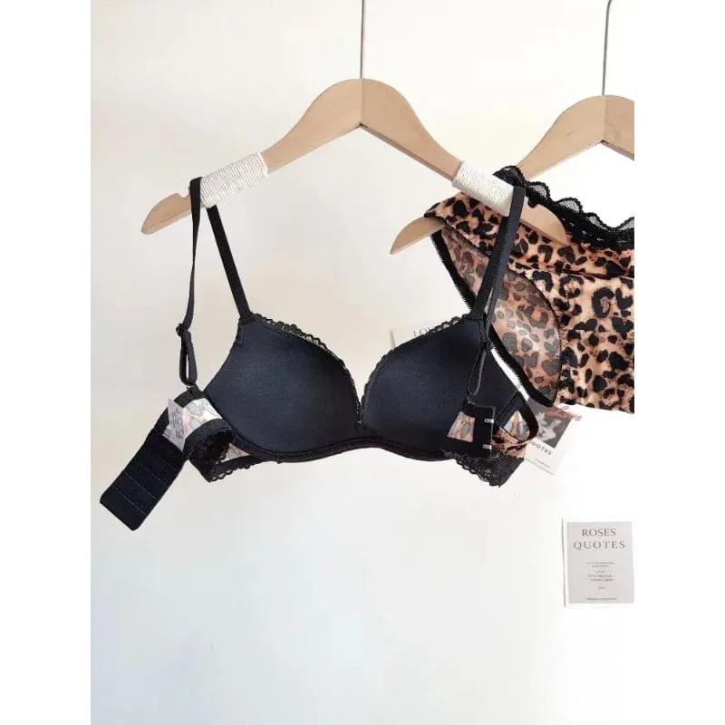 Sexy Leopard Print Lingerie Set Women Wireless Invisible Push Up Small Breasts adjustable A To C Cup sheer Lace Pure Design S-X — image 5