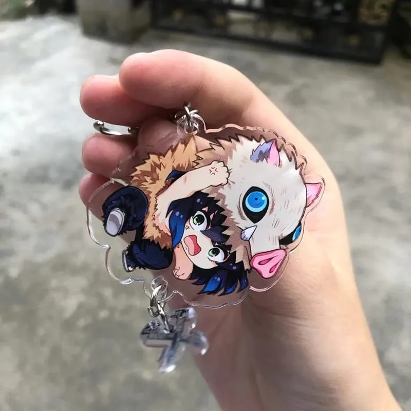 Hot Demon Slayer Tanjiro Kamado Acrylic Keychain Anime Peripherals Cute Cartoons Fashion Jewelry Backpack Pendant Christmas Gift — image 3