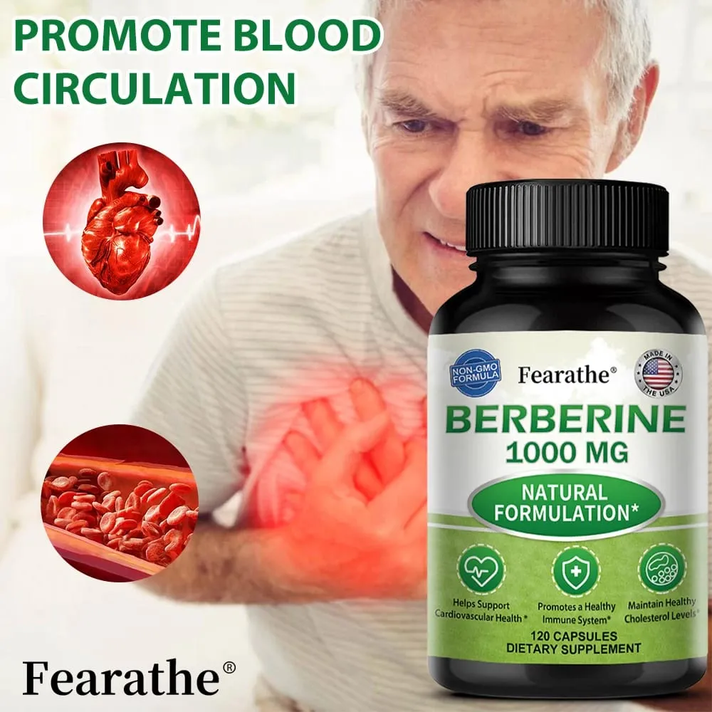 Berberine 1000 Mg Supplement Highly Absorbed Supports Cardiovascular Health Regulates Gut Flora Balance Improves Digestion — image 1
