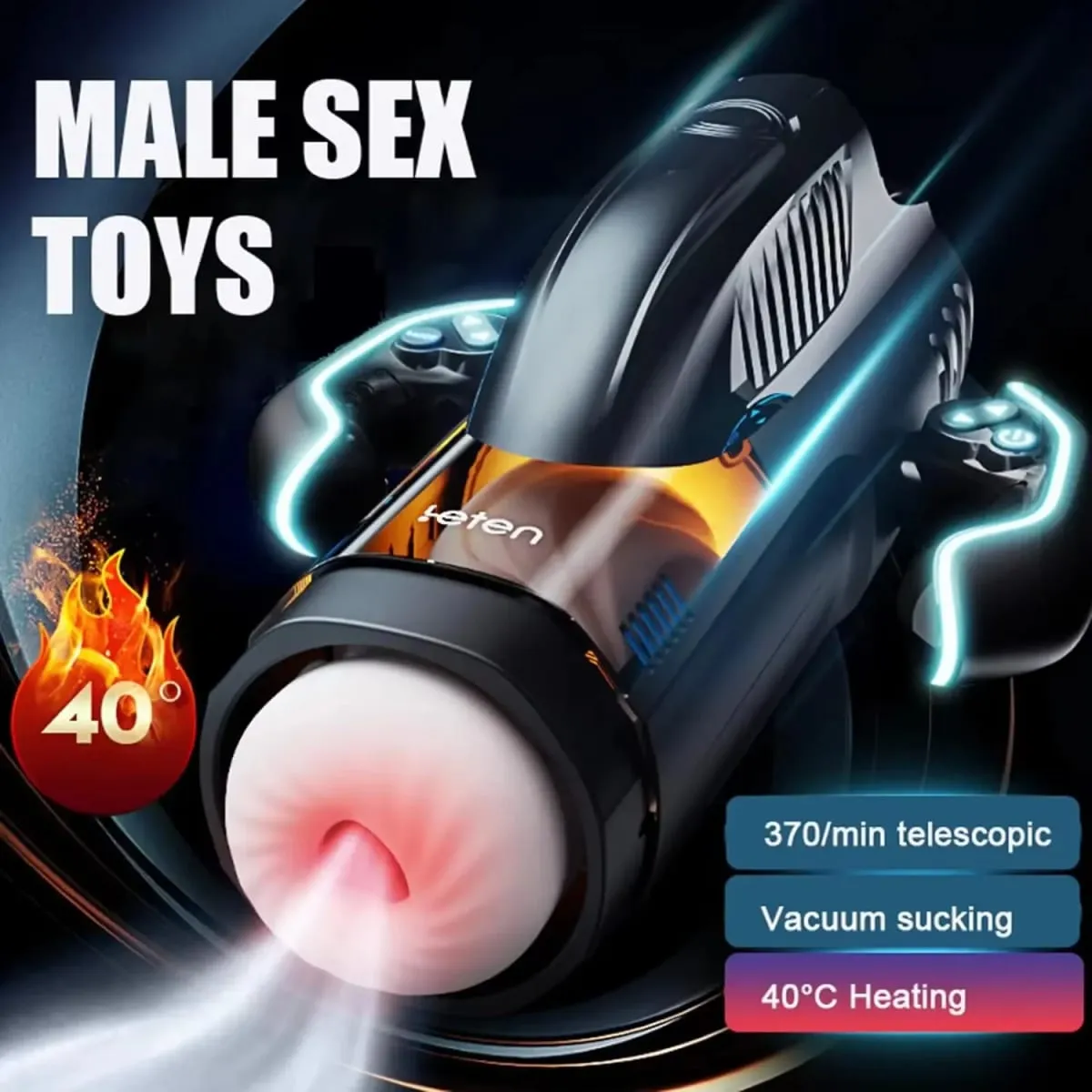Leten Male Masturbator Automatic Cup with Sucking Thrusting Modes Heating Blowiob Hand Free Sex Machine Adult Sex Toy for Men — image 2