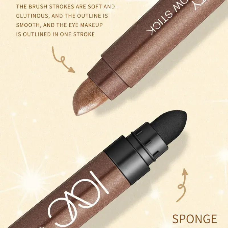 Double Head Waterproof Eyeshadow Sticks Long Lasting High Pigmented Shimmer Glitter Neutral Brown Eyeshadow Pencil Crayon Makeup — image 5