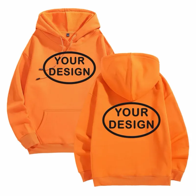 Hoodies Lelaki Dan Wanita Bercetak Tersuai Fesyen Kasual Longgar Pullover Lengan Panjang Bersulam LOGO Baju Sukan Jalanan