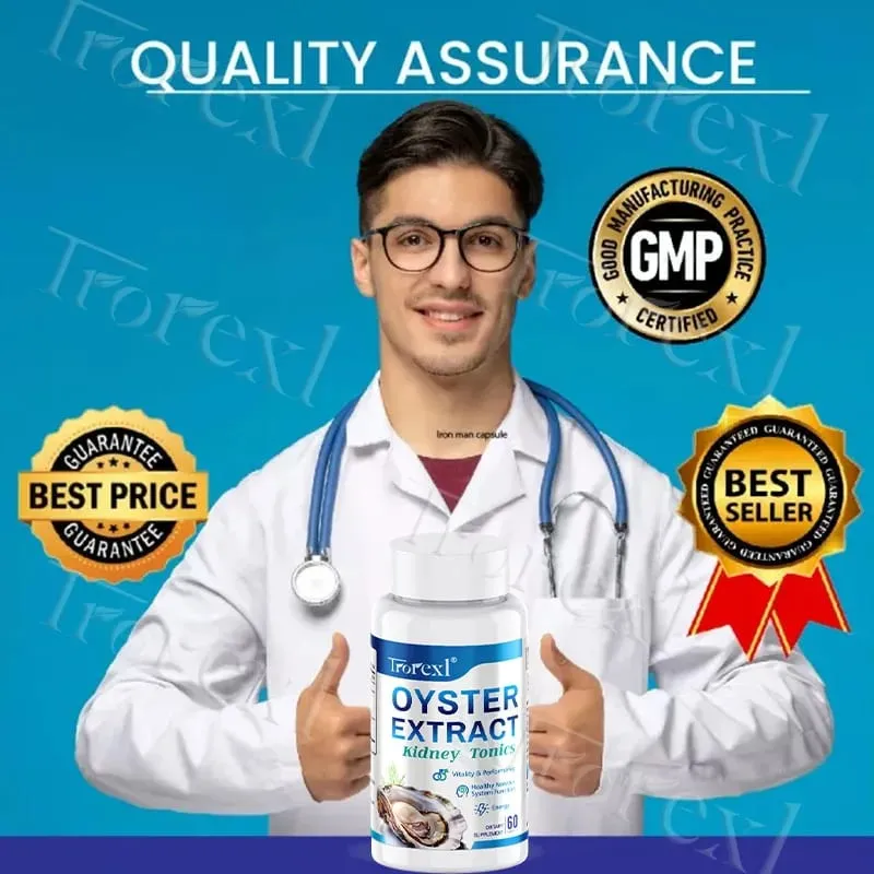 Oyster Extract - Supplement for Men Boosts Performance Supports Vitality Enhancing Extra Strength 60 Tablets