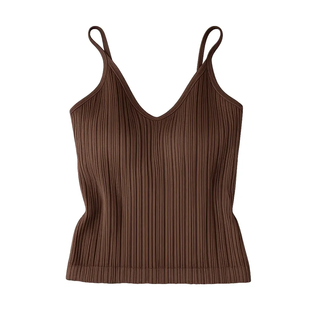 New V-neck Camisole Top Inside Wear One-piece Cup Halter Undershirt Sleeveless French Style Lingerie Summer — image 8