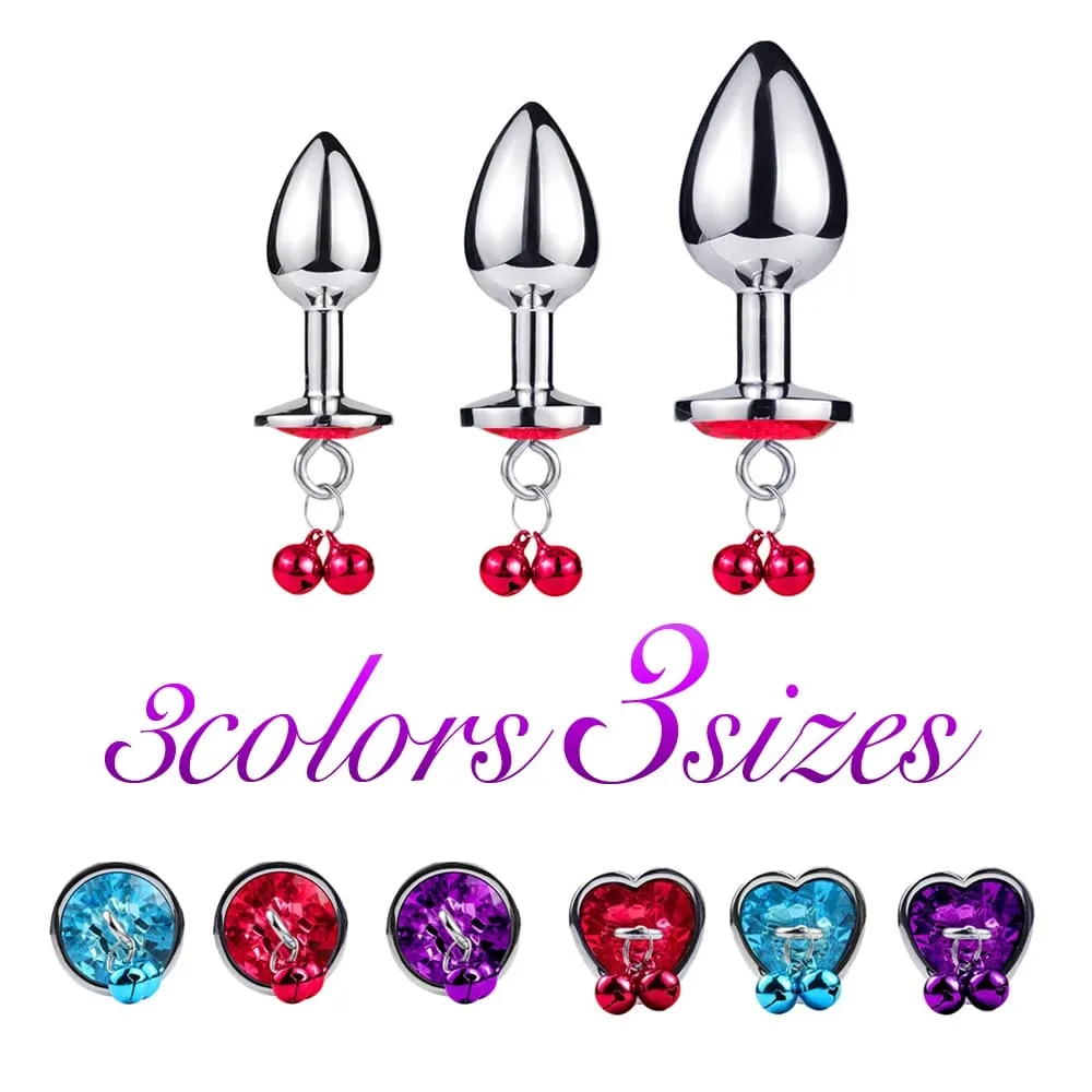 3 Sizes Metal Bell-shaped Anal Plug Traction Chain Anal Massage Prostate Stimulation Massage Tools Adult Sex Toys For Couples — image 3