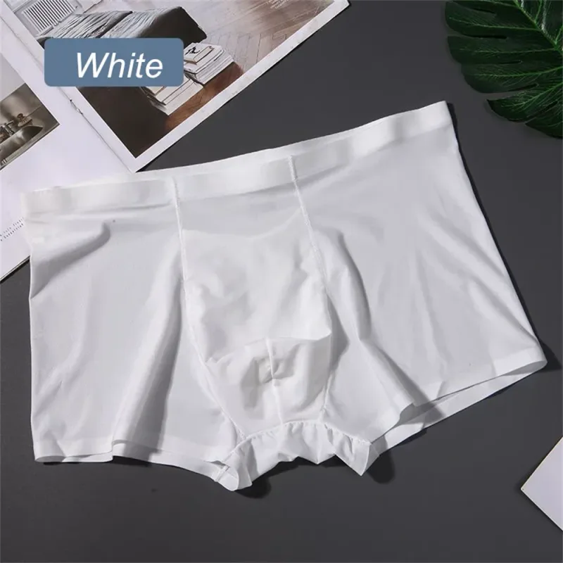 3PCS 고품질 남자의 얼음 실크 속옷 여름 얇은 통기성 원활한 팬티 섹시한 남성 속옷 플러스 크기 — image 6