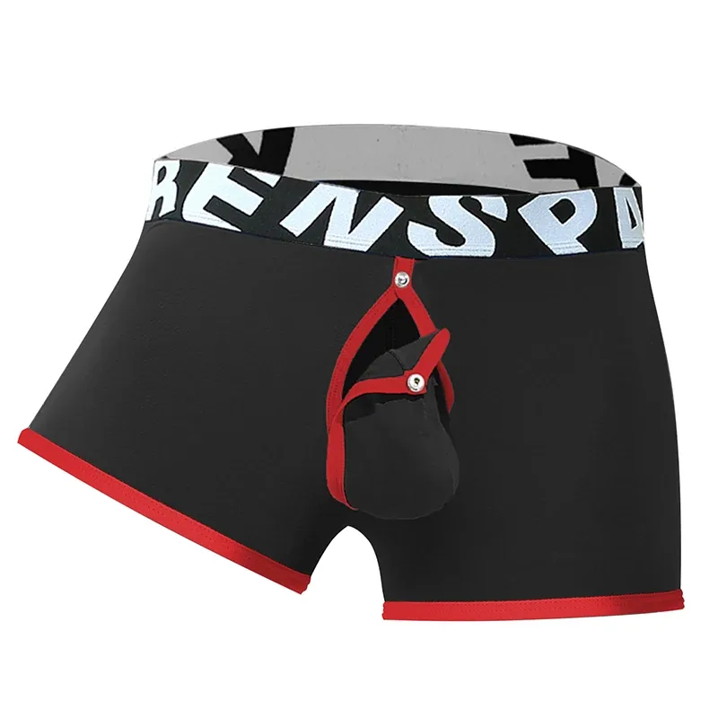 Mens Sexy Boxer Underwear Open Back Underpants Removable U Convex Pouch Panties Middle Waist Knickers — image 15