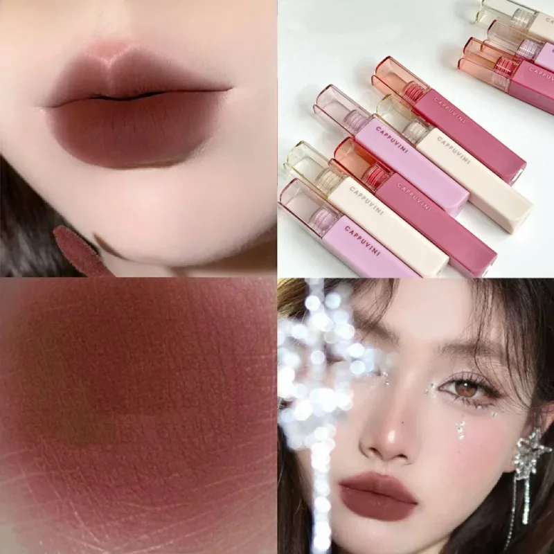 Brillo de labios de terciopelo sedoso, barro de labios mate, taza antiadherente resistente al agua, esmalte de labios a prueba de manchas, lápiz labial líquido que no se decolora, maquillaje coreano — image 11