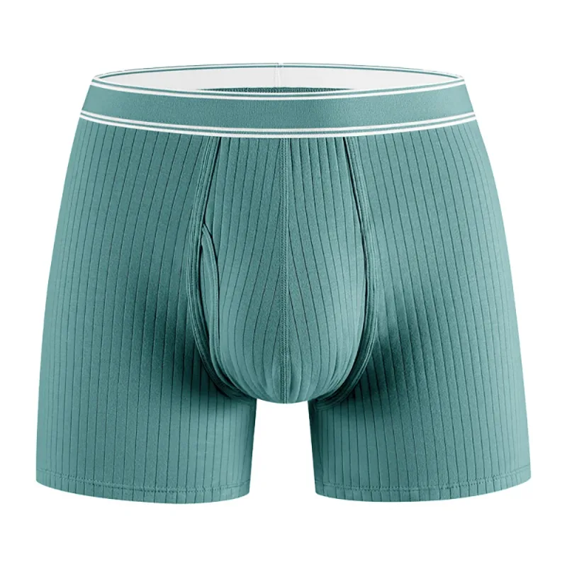 3PCS/Pack 100% Cotton Solid Striped Man Undrewear Lengthen Breathable Fitness Boxers Hombre Crotch Side Opening Men's Underpants — image 15