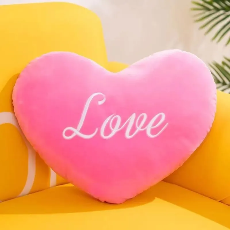 New Heart Shape Heart Plush Pillow Pink Color Valentines gift Soft Pillow Red Color Stuffed Pillow Home Decorative — image 8