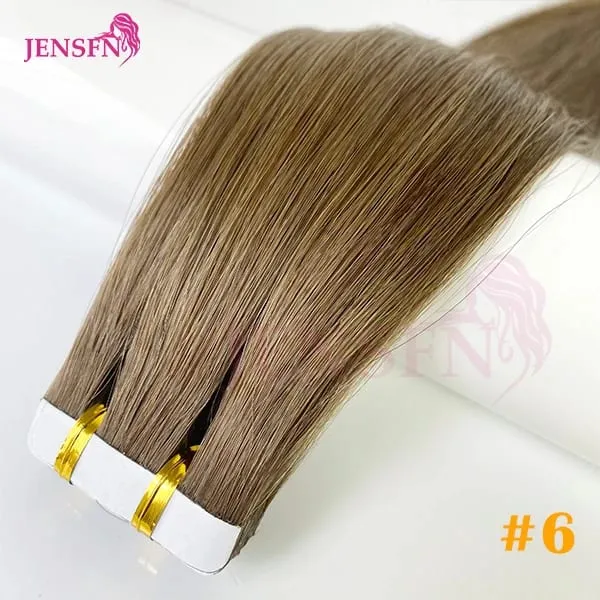 Tape In Hair Extension 100% Real Human Hair Straight Hair Seamless Invisible Skin Weft Remy Tape Ins Brown Blonde Womem — image 11