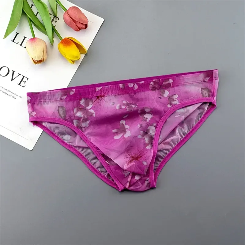 Plus Size Transparent Underwear See Through Sexy Briefs para sa Mga Lalaki na may Pouch Nylon Hombre Slips Breathable Male Panties XL-4XL — image 16