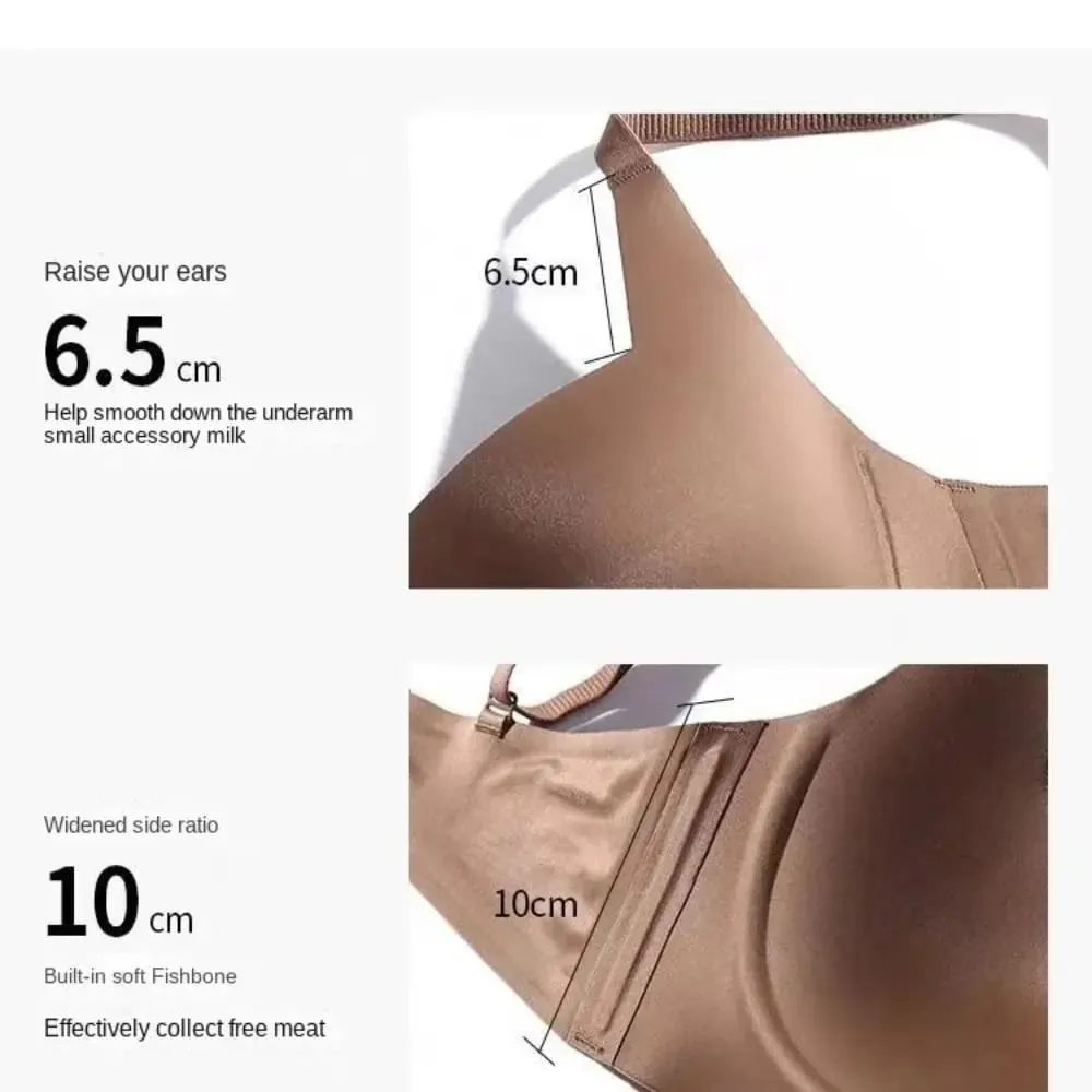 Padded Bralette Anti-sagging Lingerie Bras Solid Color Thin Lingerie Push Up Bra Skin-Hugging Invisible Seamless Bra For Women — image 5