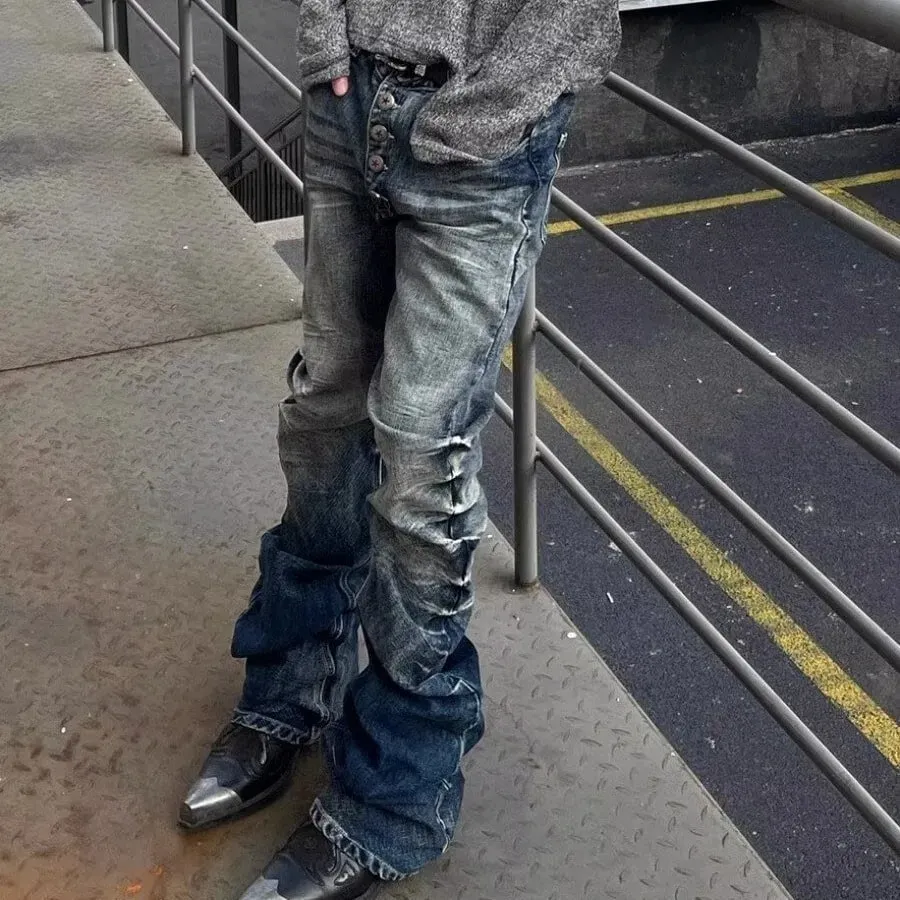 European American New Fashion Men's Slim Casual Trendy Simple Basic Denim Trousers Male Daily High Street Jeans Pants Clothes — image 3