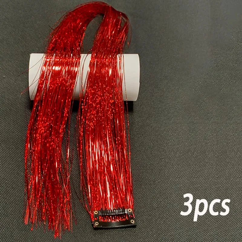 24Inch Synthetic 3pcs/set Long Straight Clip in Hair Extensions Highlights Colored Party Multi-Colors Hairpieces for Women Daily — image 8