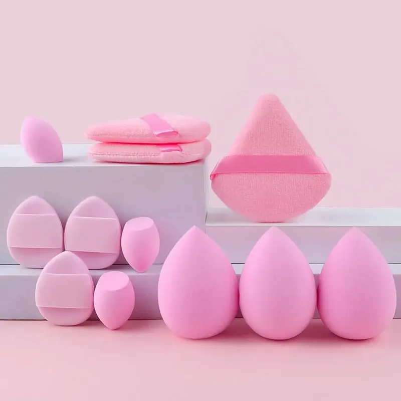 12Pieces Portable Makeup Sponge Set Portable Foundation Cosmetic Puff for Face Concealer Mixing Beauty Sponge Liquid Cream Power — image 9