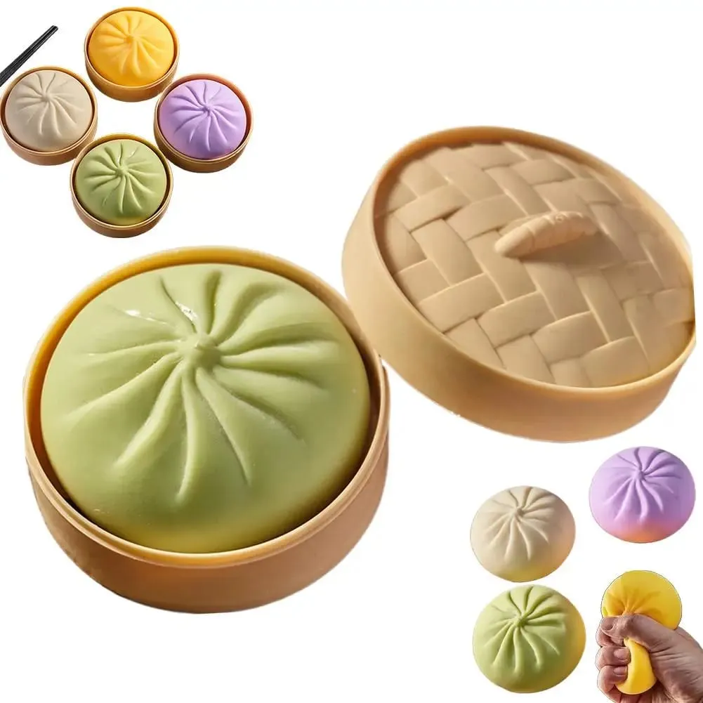 Large Dumpling Pillow Soft Huggable Plush Toy for Home Decor Adorable Dumpling Shape with Playful Expression Dough Ball