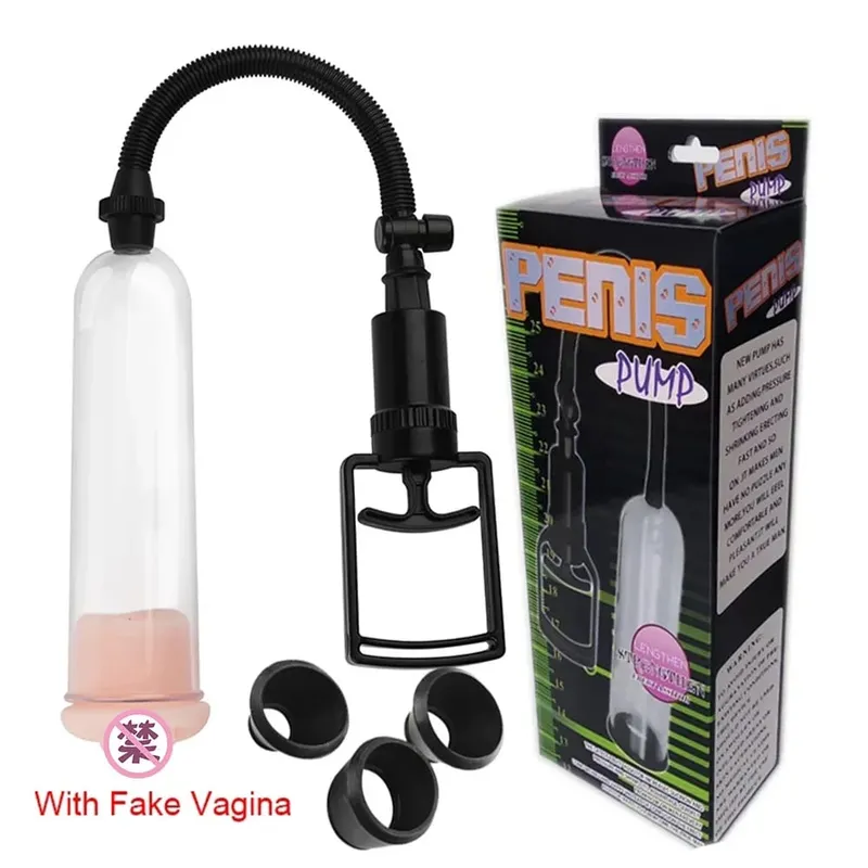 Manual Penis Extender Pump Sex Toys Dick Stimulate Extender Masturbator Male Vacuum Pump Penis Enlarger Big Dick Lasting Trainer