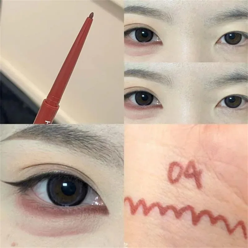12 Colors Eyeliner Pencil Wine Red Waterproof Lasting Matte Brown Eyeshadow Contour Stick High Pigment Lying Silkworm Eye Makeup
