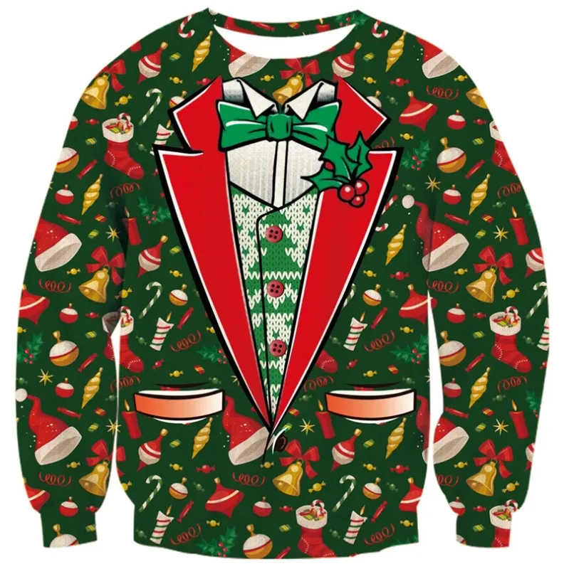 Ugly Christmas Sweater For Men Women Funny Novelty Xmas Sweatshirt 3d Printed Cartoon Animal Long Sleeve Pullover Hoodies Tops — image 5