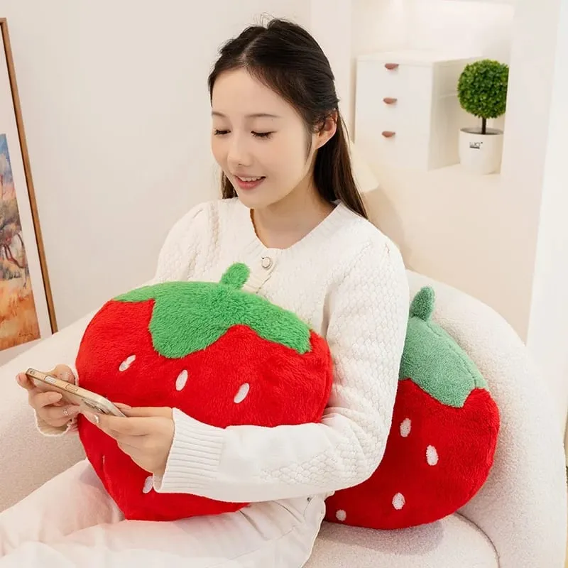 Strawberry Pillow Soft Stuffed Plush Toys Sweety Strawberry Sofa Hugging Pillow For Home Cushion Fruit Theme Birthday Gifts — image 6