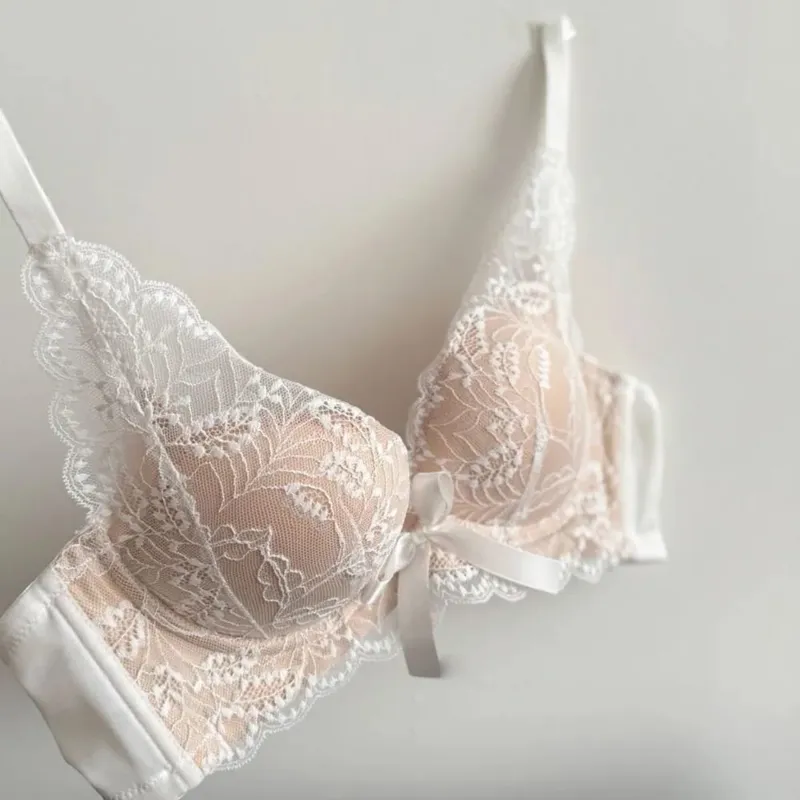 New Wireless Push Up Bra Set for Women Small Bust Gather Side Support Anti Sag Sexy Lingerie Underwear 32‑38 Bra Set — image 3