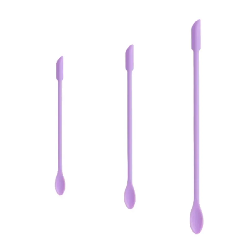3Pcs Double-Head Silicone Spatula Soft Brush Cosmetic Digging Spoon Lengthened Jam Scraping Spoons Portable Makeup Brushes Set — image 9
